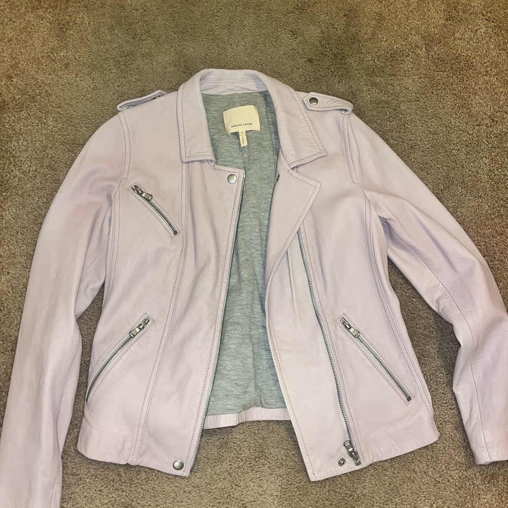Light Purple Leather Jacket